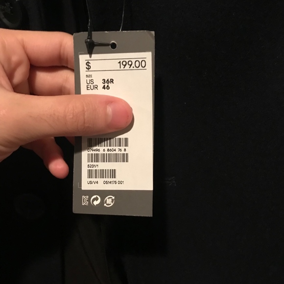 Men H&M double breasted 36R cashmere coat - Picture 6 of 8